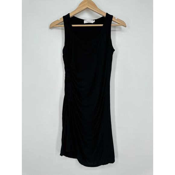 A.L.C Lelah Ruched Mini Tank Dress Scoop Neck Sleeveless Black - Picture 6 of 15